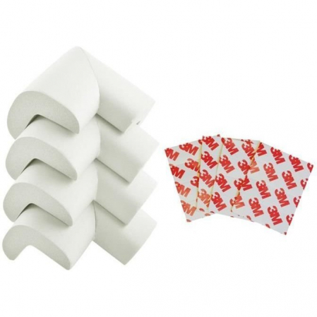 Sisteme de siguranta copii - Set 4 aparatori moi pentru colturi, albe