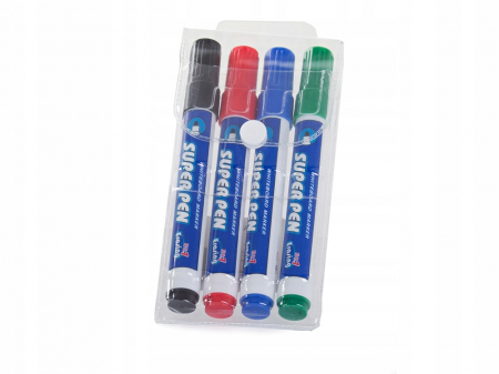 Set 4 markere pentru tabla alba, cu varf rotund, grosime scriere 2.8mm [4]