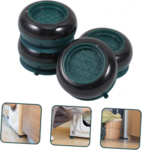 Set 4 Suporți Anti-Vibrație Pentru Mașina De Spălat, Uscator sau Mobilier, Verde [1]