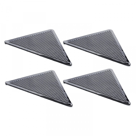 Adezivi si benzi adezive - Set 8 Benzi (4silicon+4autoadezive) antialunecare pentru covor, culoare Negru