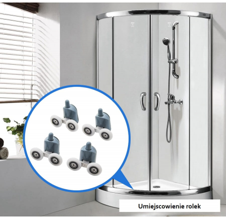 Set 8 Role duble inferioare si superioare pentru cabina de dus 24 piese [1]