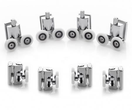 Role cabine dus - Set 8 role duble METAL pentru cabină de duș 23 mm sau 25 mm