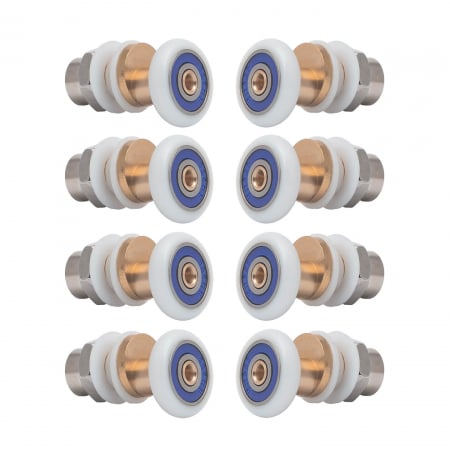 Sanitare baie - Set 8 role excentrice de 20 mm, alama, otel si plastic