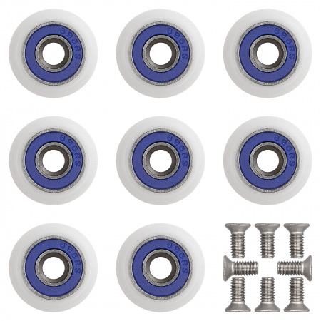 Set 8 role pentru cabina de dus, 20 mm, Rulment, Plastic, Alb [2]