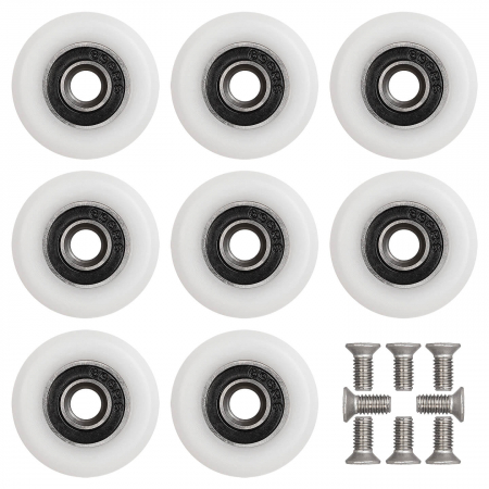 Set 8 role pentru cabina de dus, 25 mm, Rulment,  Plastic, Alb [4]
