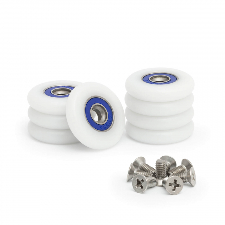 Set 8 role pentru cabina de dus, 27 mm, Rulment, Plastic, Alb [1]