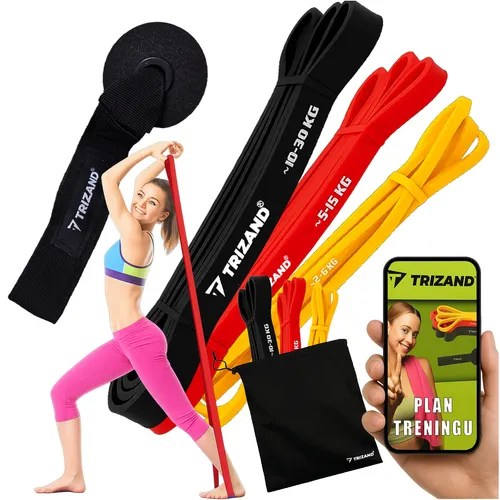 Sport - Set de benzi elastice pentru exerciții – 3 buc. Trizand, de la 2 kg la 30 kg