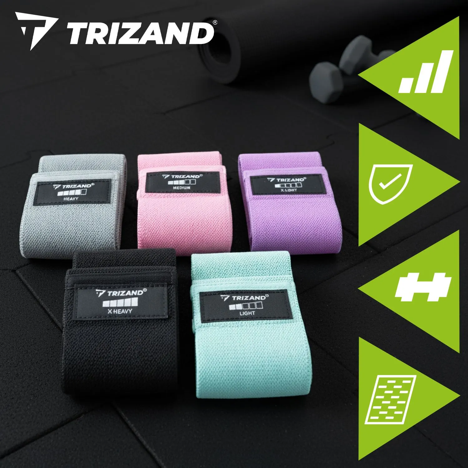 Set de benzi elastice pentru exerciții - 5 buc. Trizand [8]