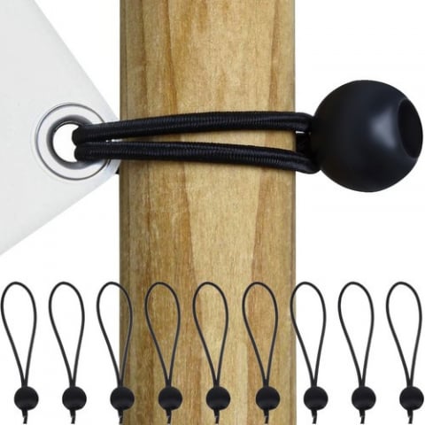 Accesorii gradina - Set de elastice cu bile pentru prelate - 10 buc.