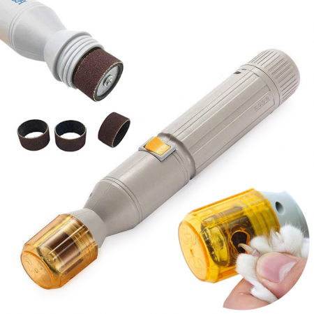 Set Pila electrica pentru unghiile cainilor si pisicilor, Pedi Paws, alb [4]