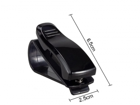 Suport auto pentru ochelari, fixare la parasolar, Verk Clip, plastic, negru [4]