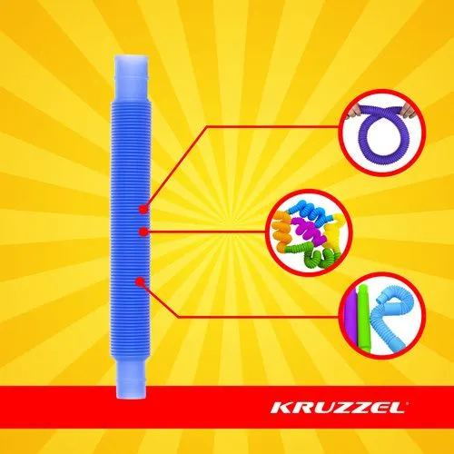 Tuburi senzoriale POP – Set de 10 bucăți colorate, flexibile, extensibile – Montessori, antistres – Kruzzel [7]