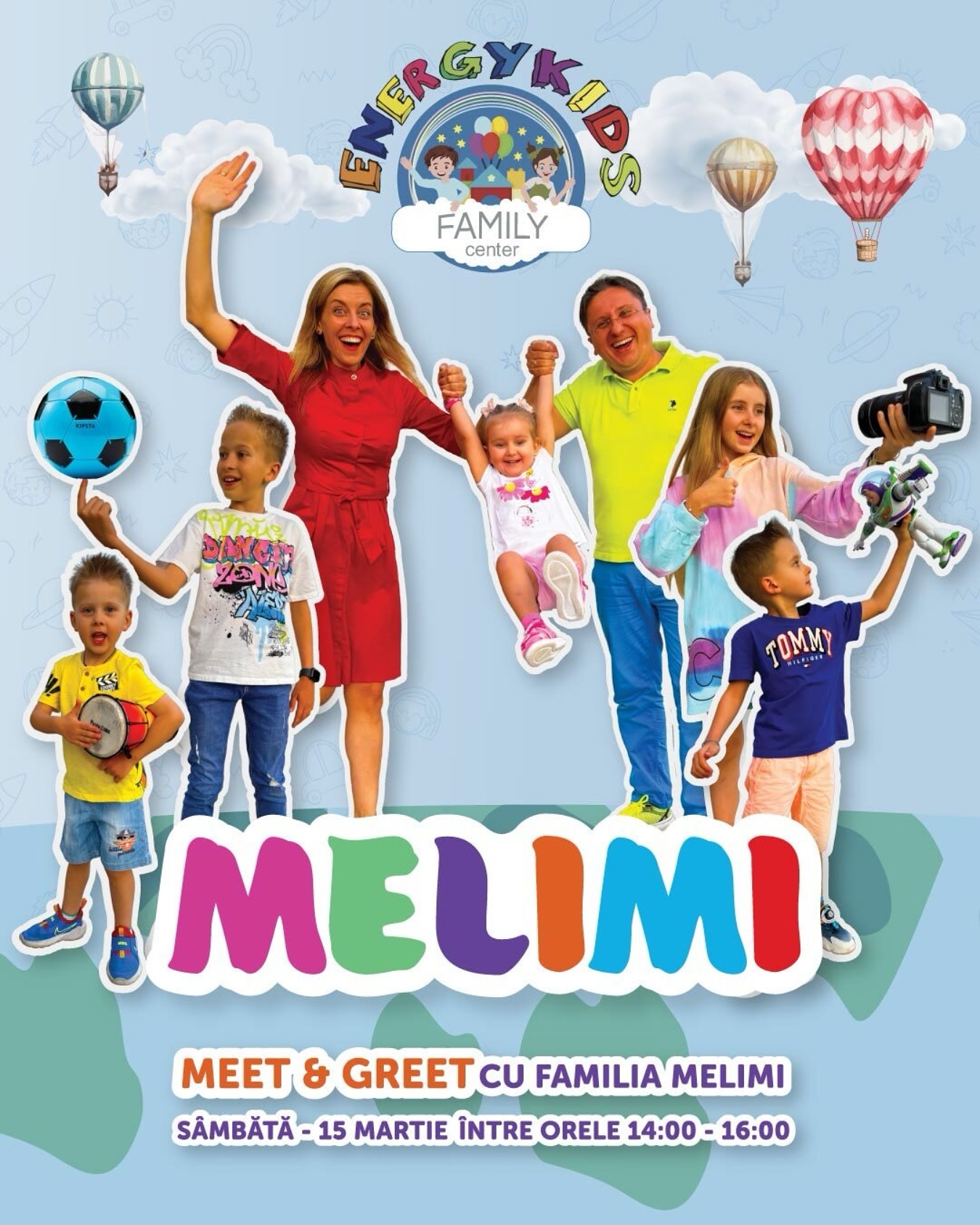 Târgu Jiu: Familia Melimi vine la Energy Kids (15 martie 2025)