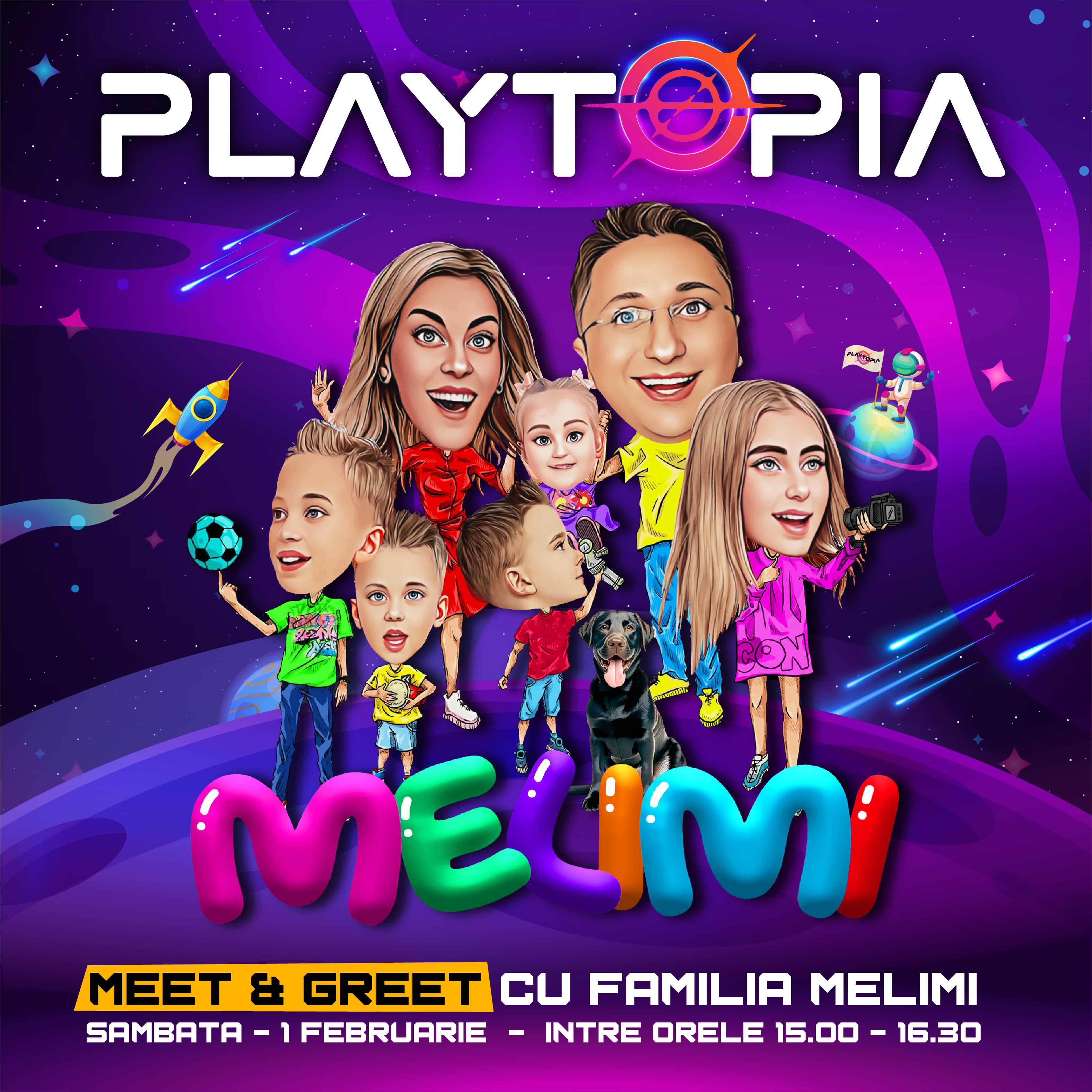 SIBIU: Familia Melimi vine în PLAYTOPIA (1 februarie 2025)