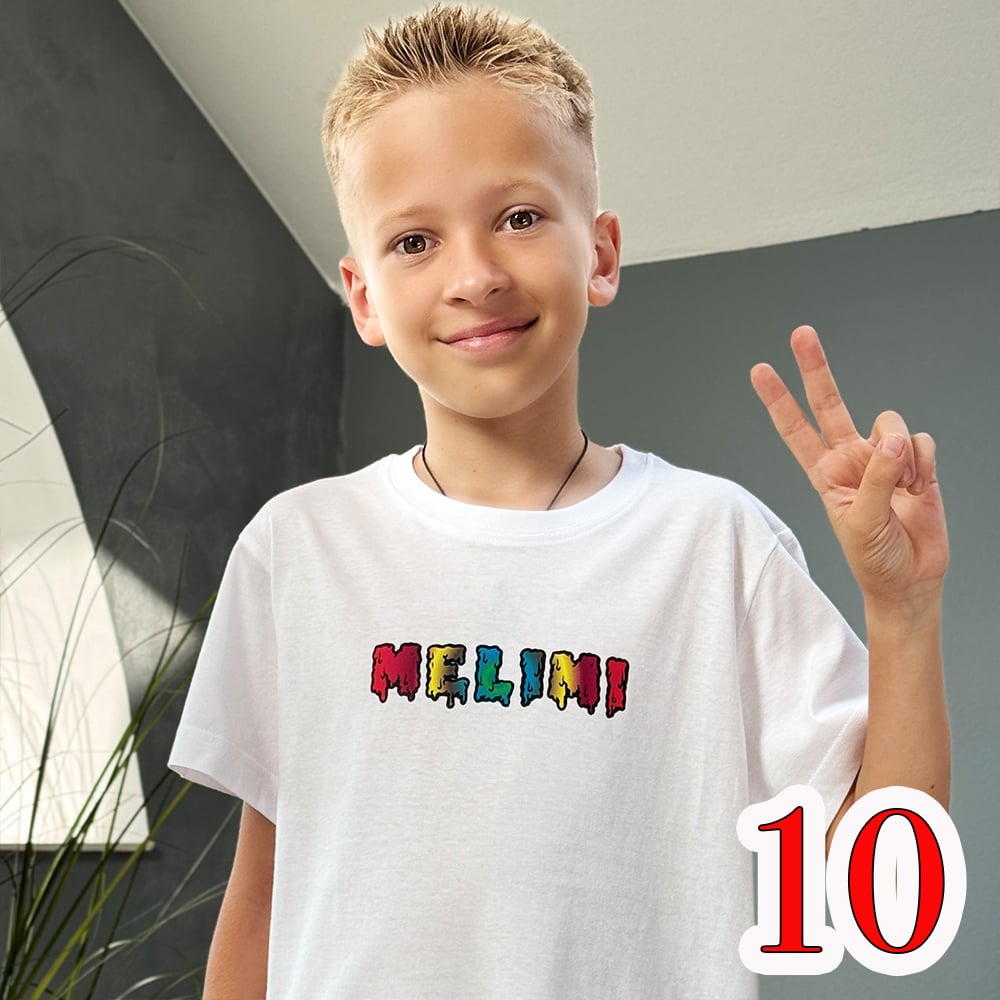 Tricou text MELIMI pentru copii din bumbac [1]