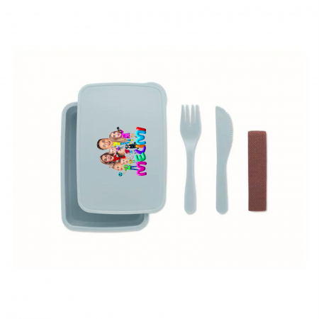 Lunch box #4 cu tacâmuri (gri) [1]
