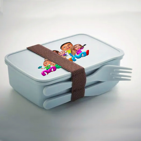 Produse noi - Lunch box #4 cu tacâmuri (gri)
