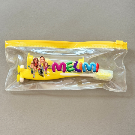 Periuță de dinți #1 cu clepsidră și husă (galbenă) [3]