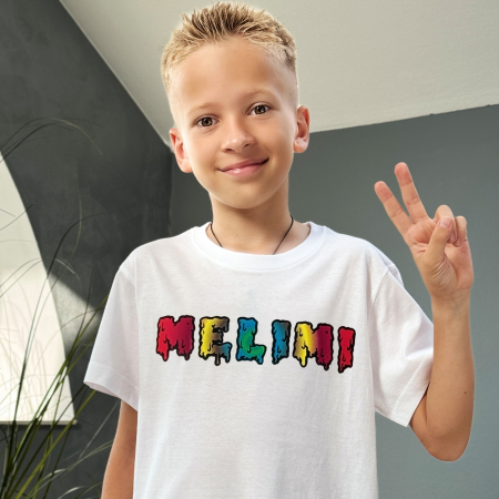 Produse noi - Tricou #1 băieți (alb) text mare