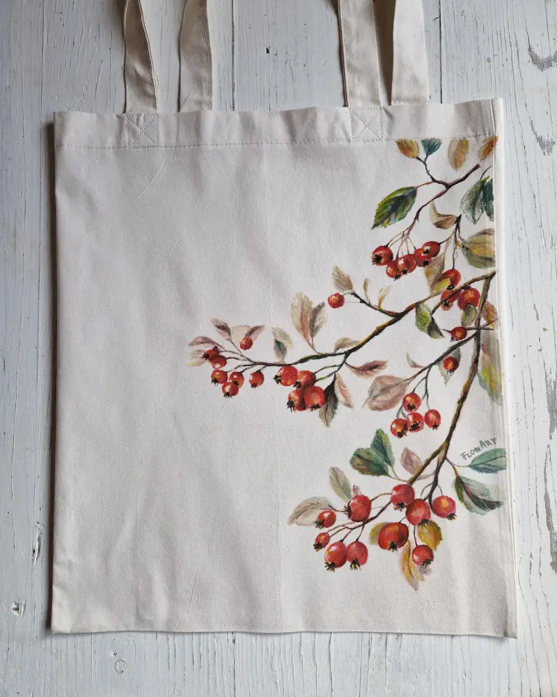 Geanta pictată manual cu macese / fabricat în România [7]