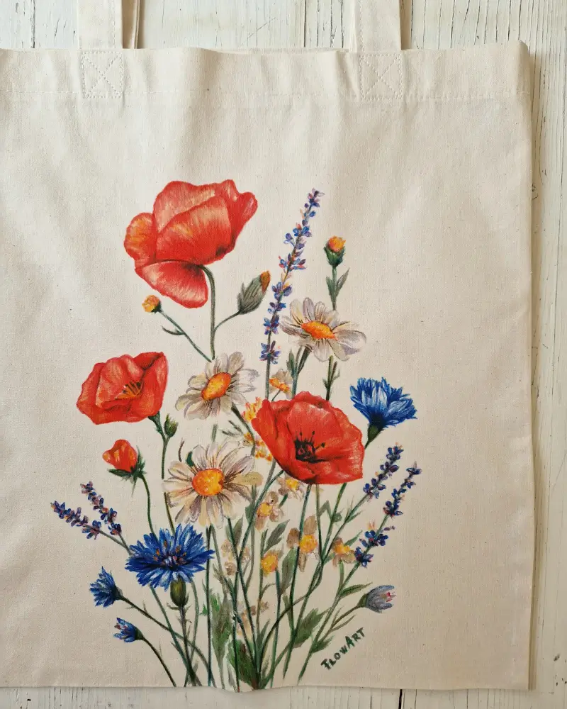 Sacoșă pictată manual Culori de vară | Flow Art [5]