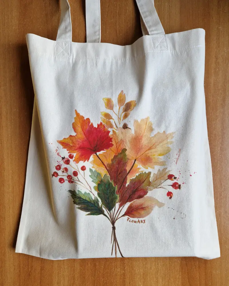 Sacoșă pictată manual – Culorile toamnei | Fabricat în România [7]