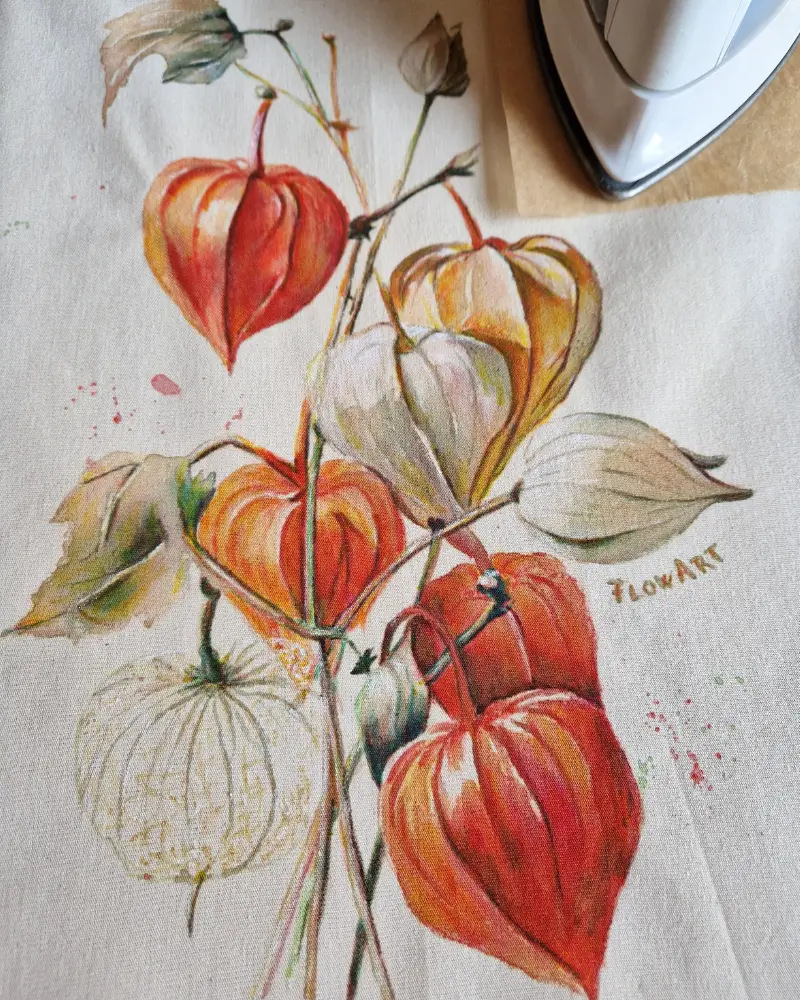 Sacoșă pictată manual – Lampioane de toamnă | Fabricat în România [5]