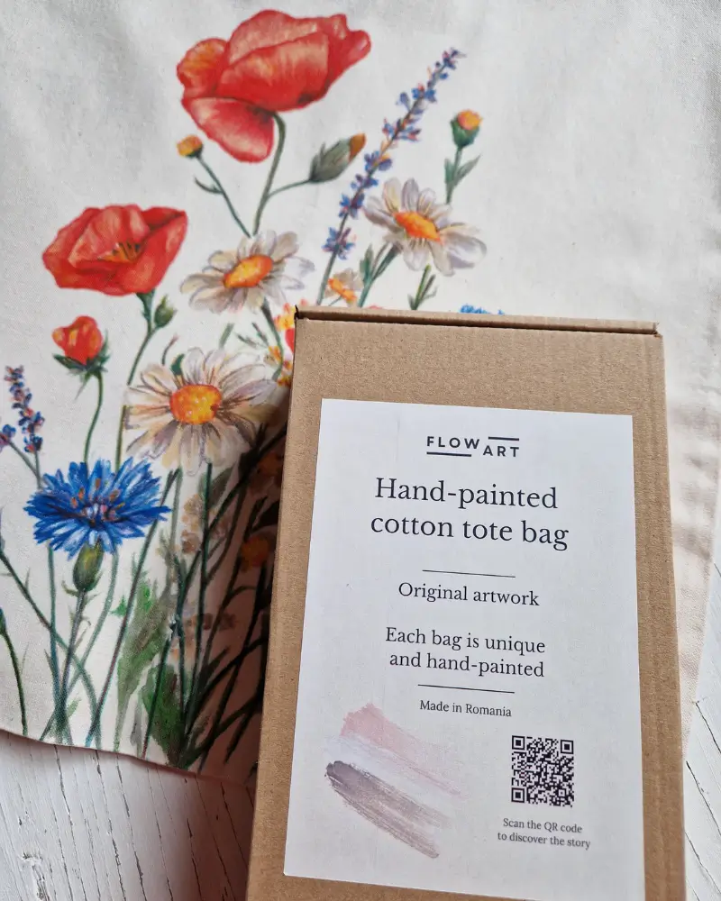Sacoșă pictată manual Culori de vară | Flow Art [3]