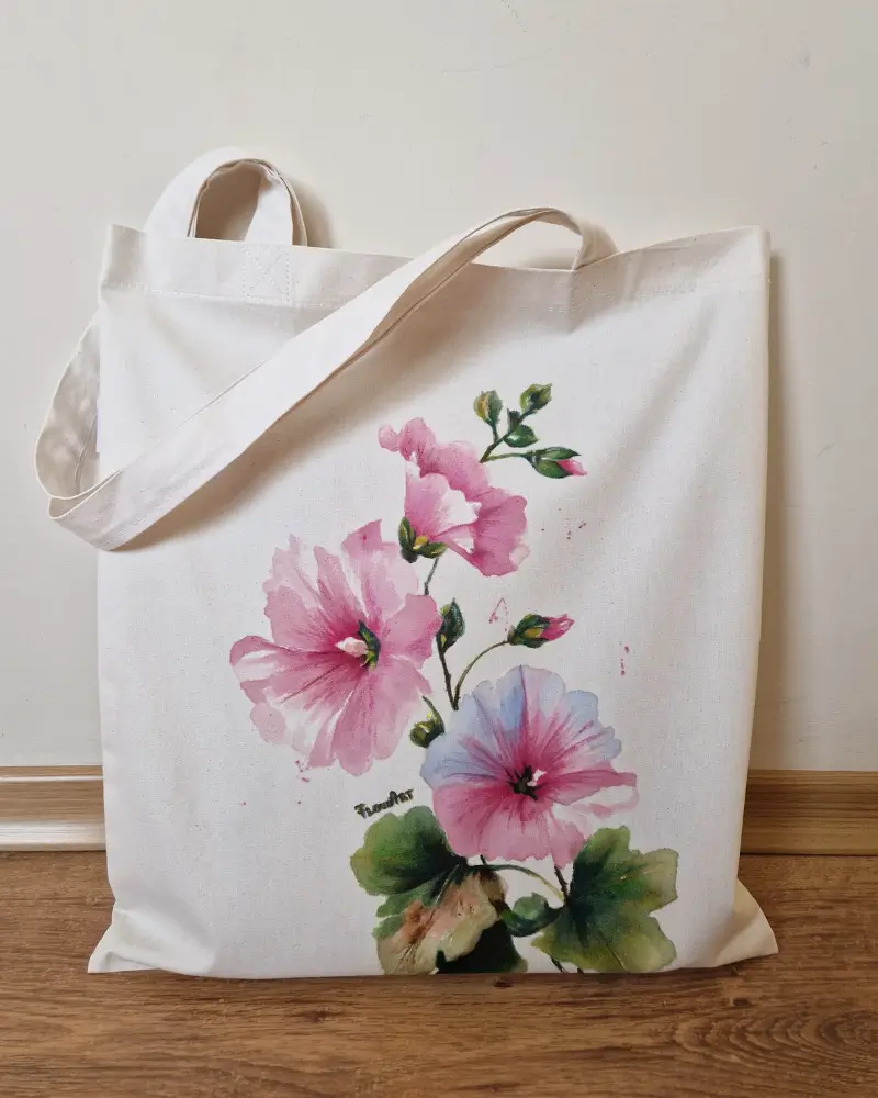 Genți pictate manual - Geantă pictată manual Nalbe| Flow Art