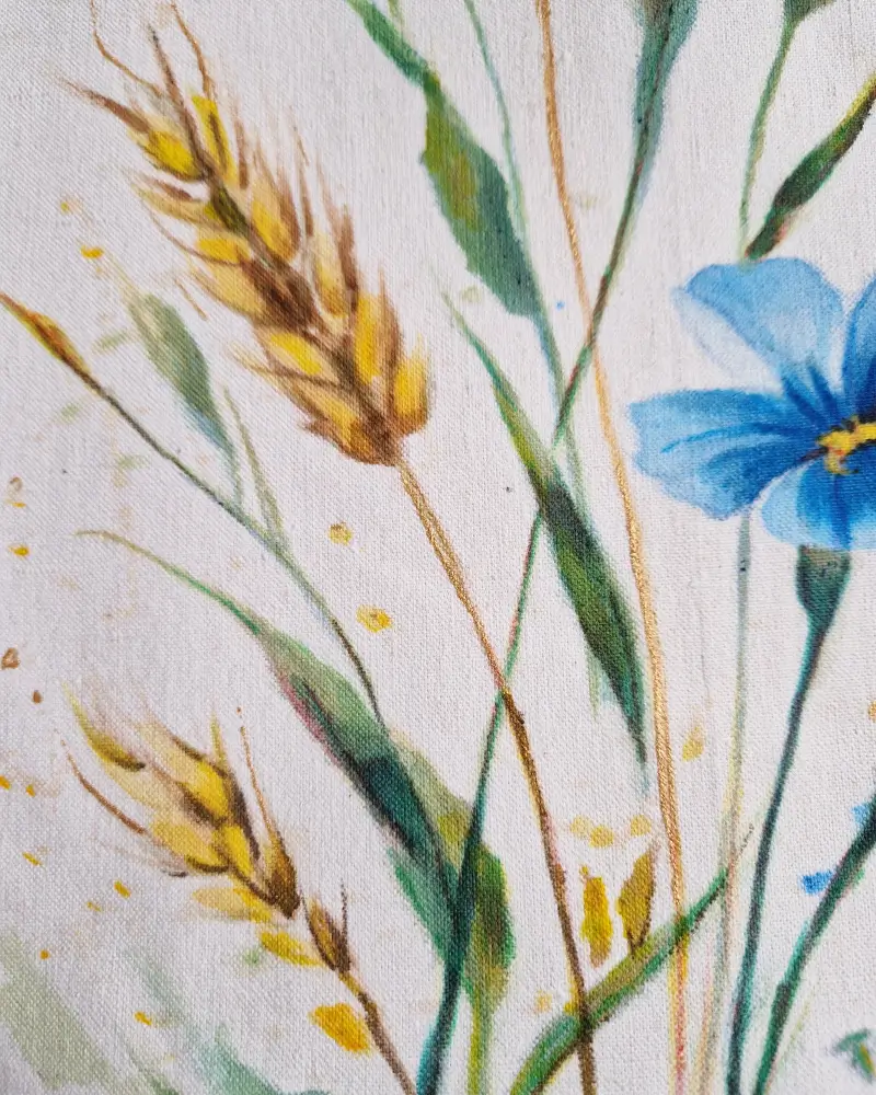 Sacoșă pictată manual – „Lan albastru” | Fabricat în România [2]