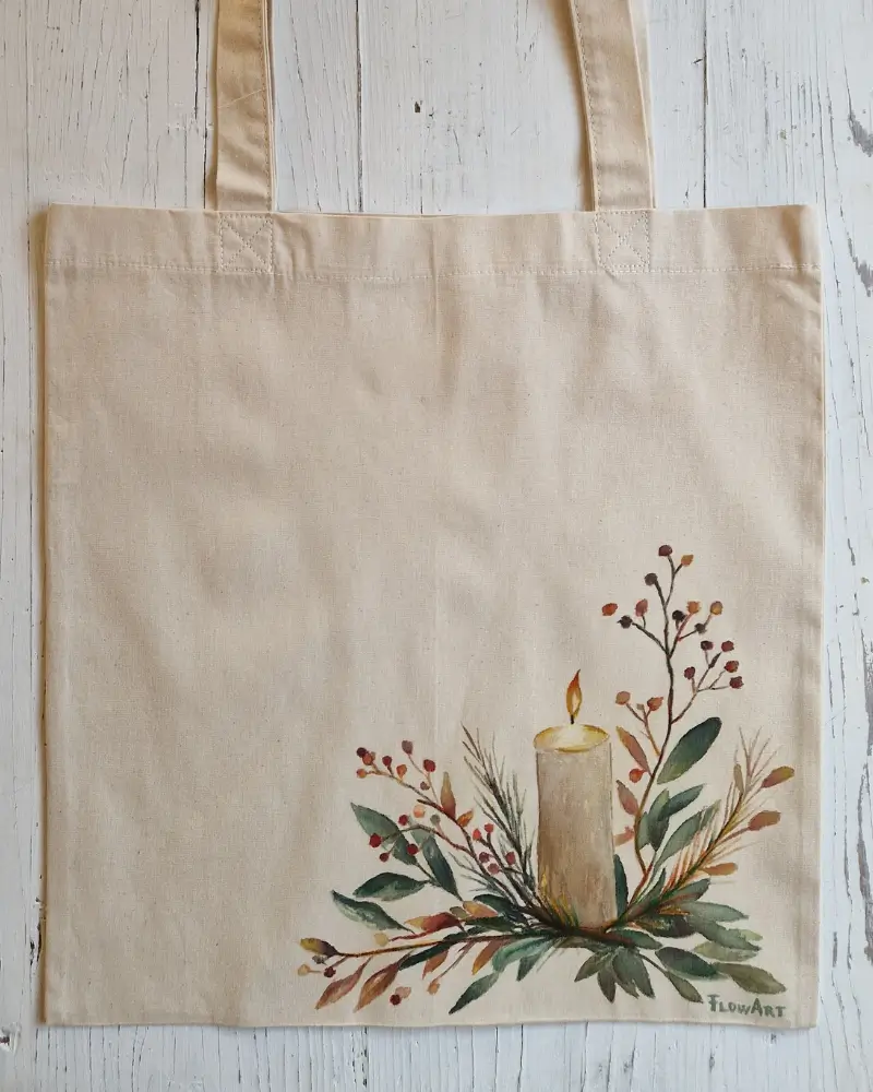 Căldura luninii – Sacoșă pictată manual | Artă de purtat Flow Art [4]