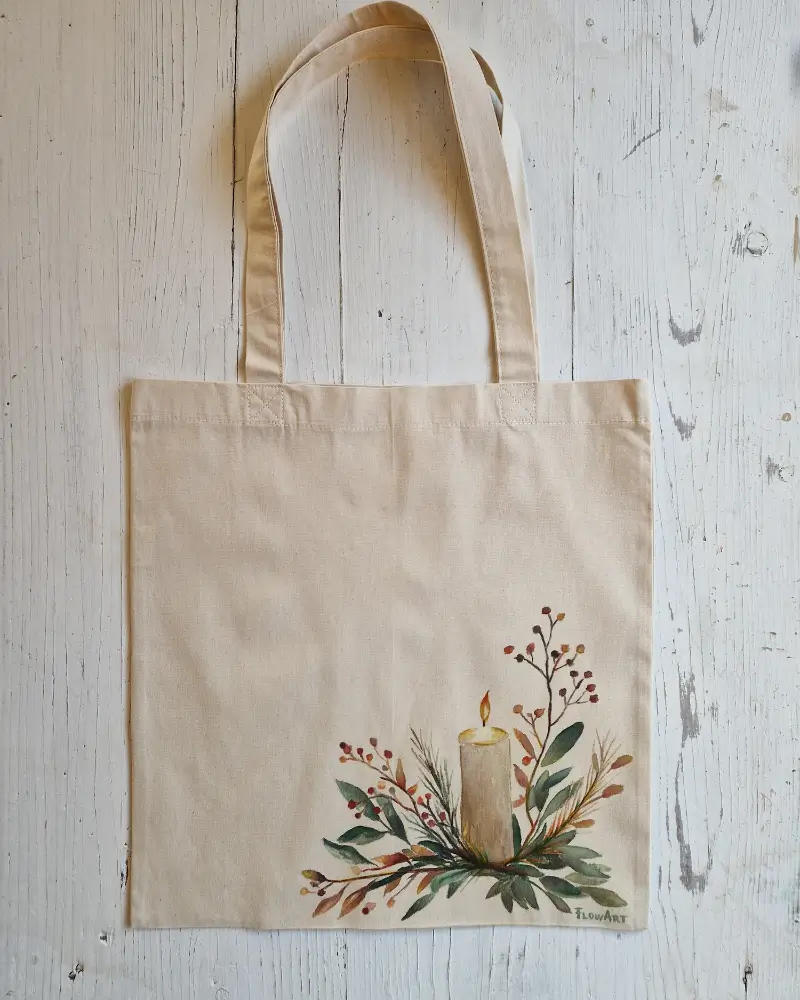 Căldura luninii – Sacoșă pictată manual | Artă de purtat Flow Art [6]