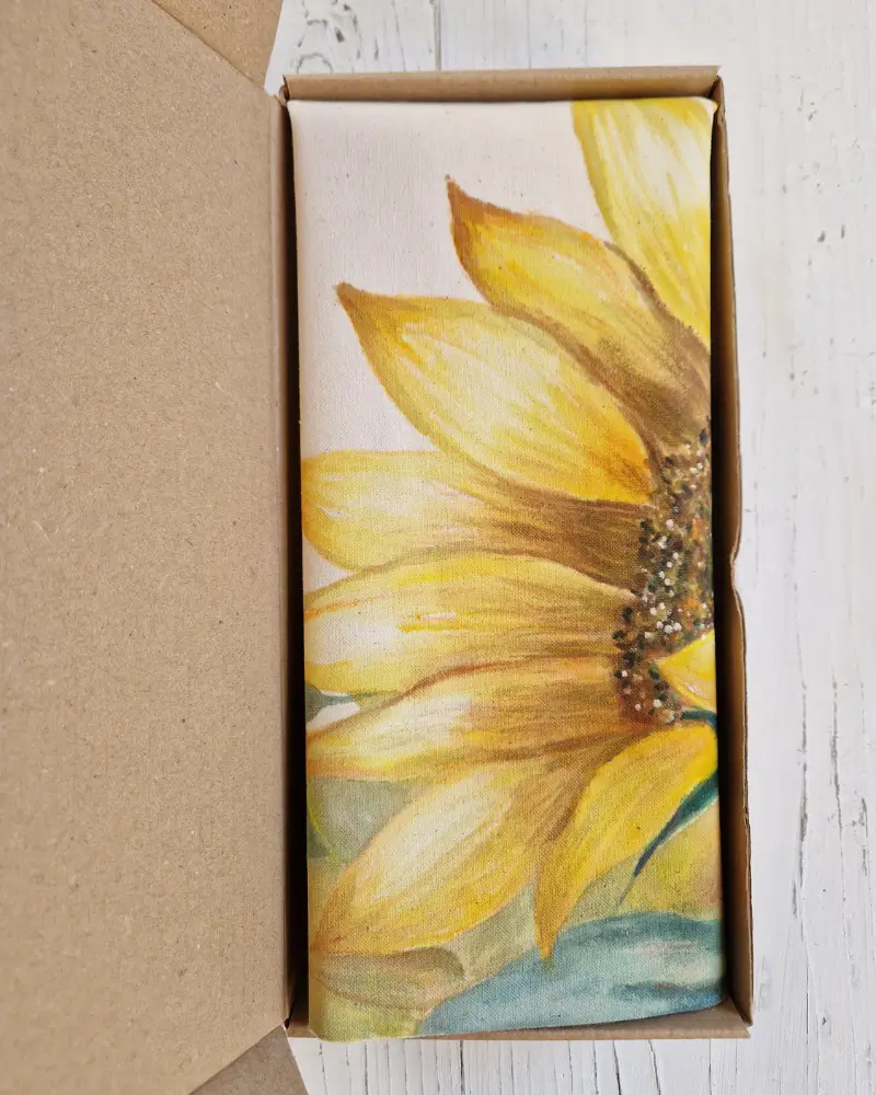 Geantă pictată manual cu floarea-soarelui [4]