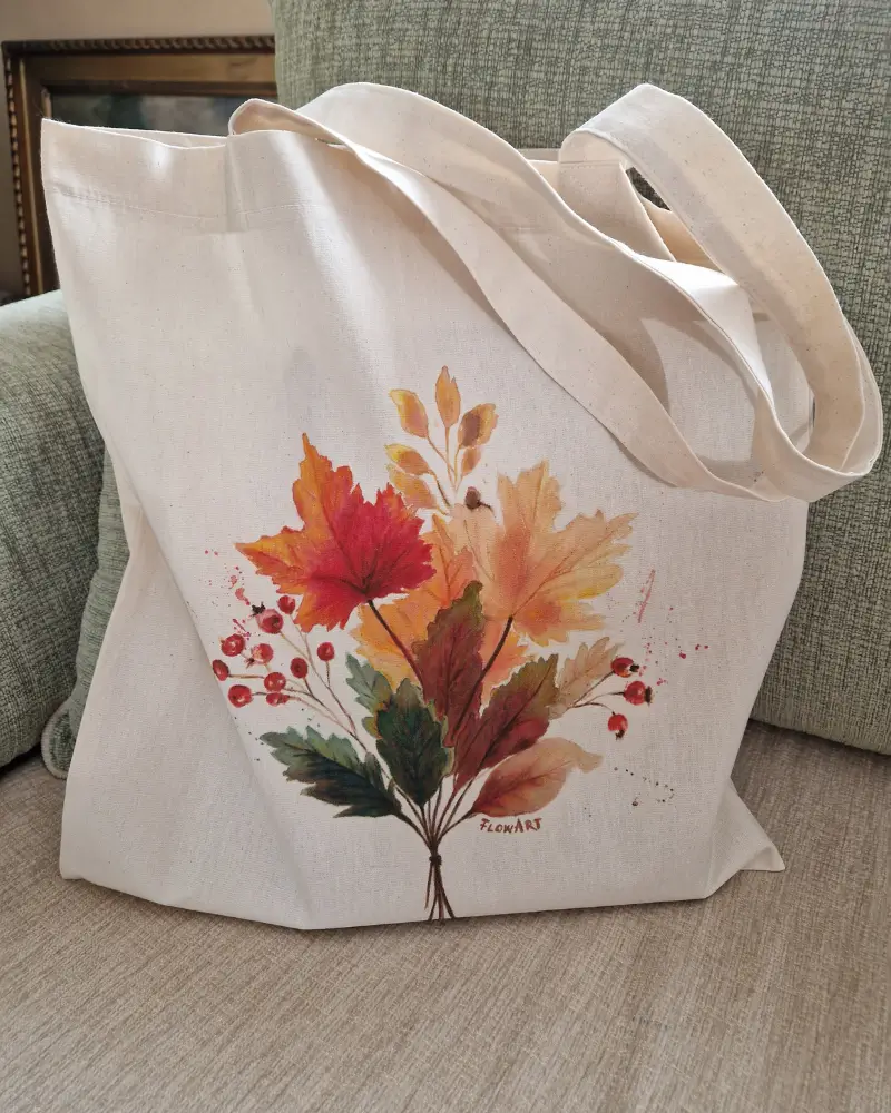 Sacoșă pictată manual – Culorile toamnei | Fabricat în România [5]