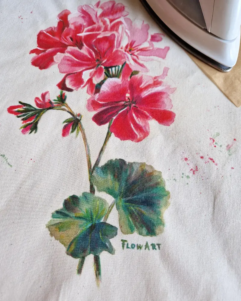 Sacoșă pictată manual – Mușcată de vară | Fabricat în România [2]