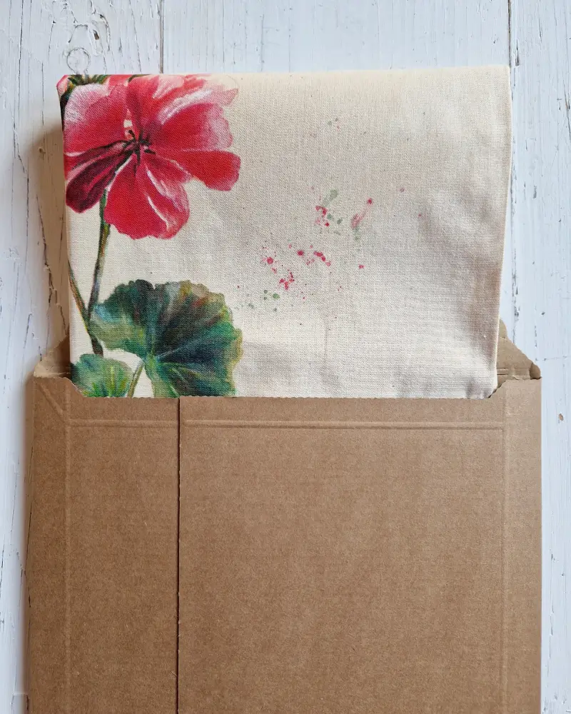 Sacoșă pictată manual – Mușcată de vară | Fabricat în România [3]