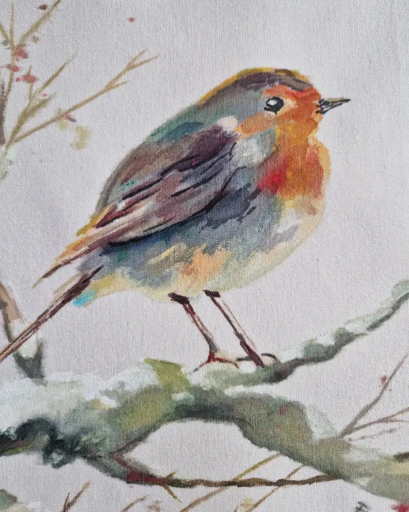 Sacoșă pictată manual cu măcăleandru – design original Flow Art [1]