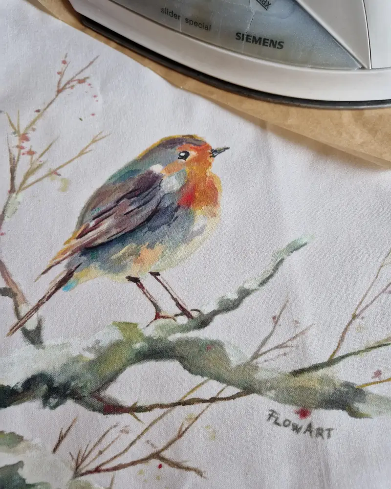 Sacoșă pictată manual cu măcăleandru – design original Flow Art [5]