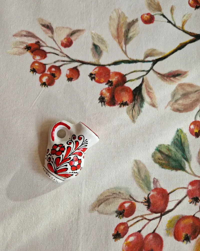 Geanta pictată manual cu macese / fabricat în România [4]