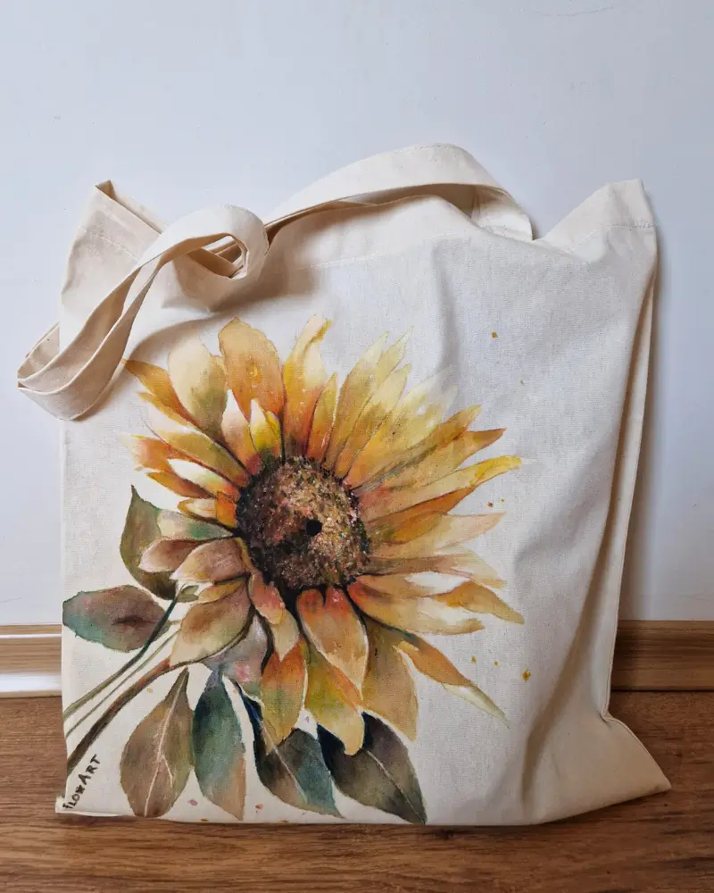 Sacoșă pictată manual – Soare de toamnă | Fabricat în România [0]