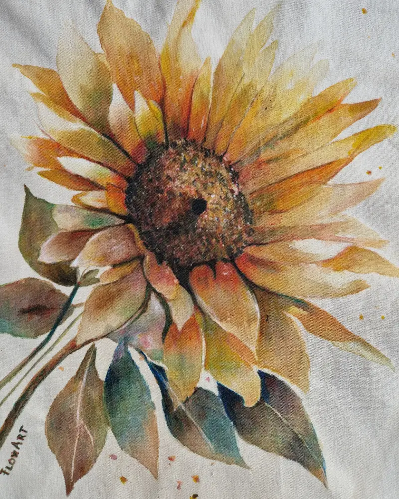 Sacoșă pictată manual – Soare de toamnă | Fabricat în România [2]