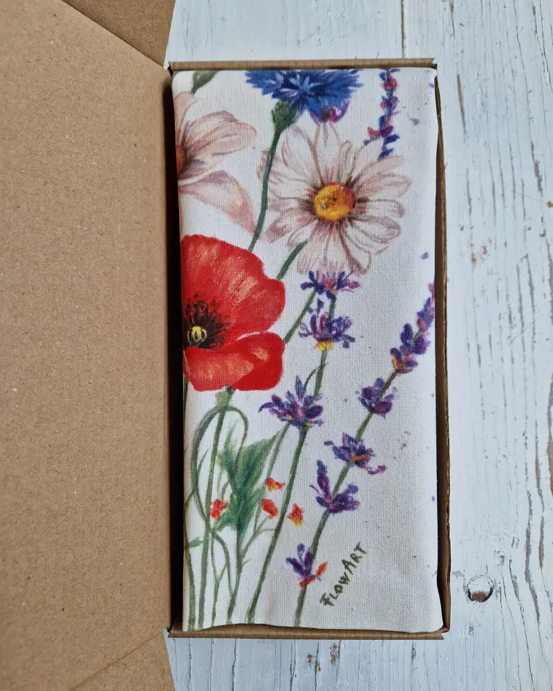 Sacoșă pictată manual Printre maci | Flow Art [5]