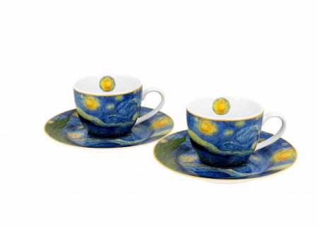 Set 2 cești espresso – Starry Night – Van Gogh – porțelan artistic 110 ml [1]