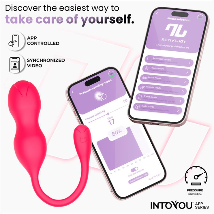 antrenor pelvin KYRA INTOYOU roz, cu senzor de presiune și aplicație [5]