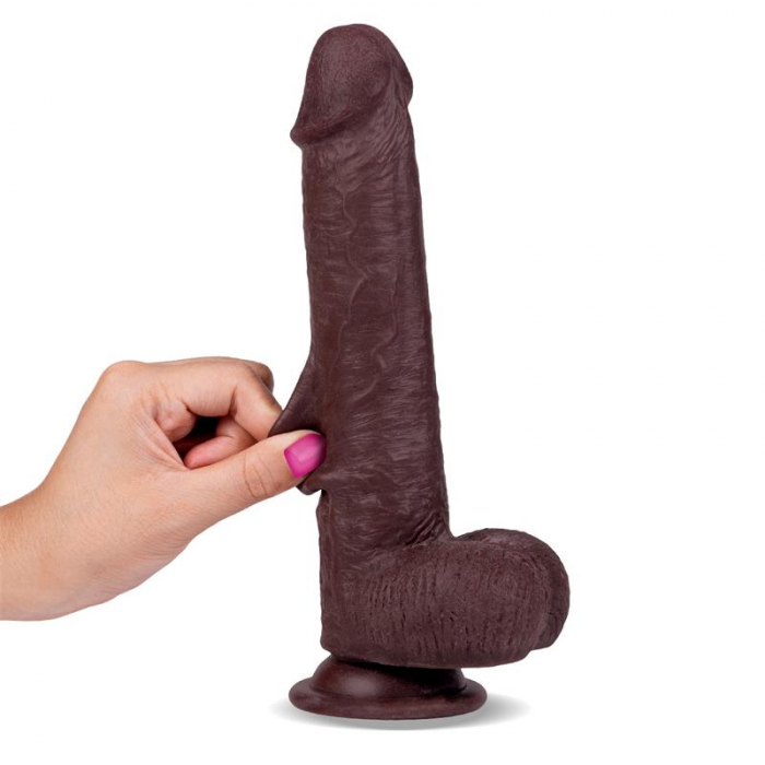 dildo Liketrue Slidy realist, în dublu strat, retractil și ajustabil, de 23 cm [3]