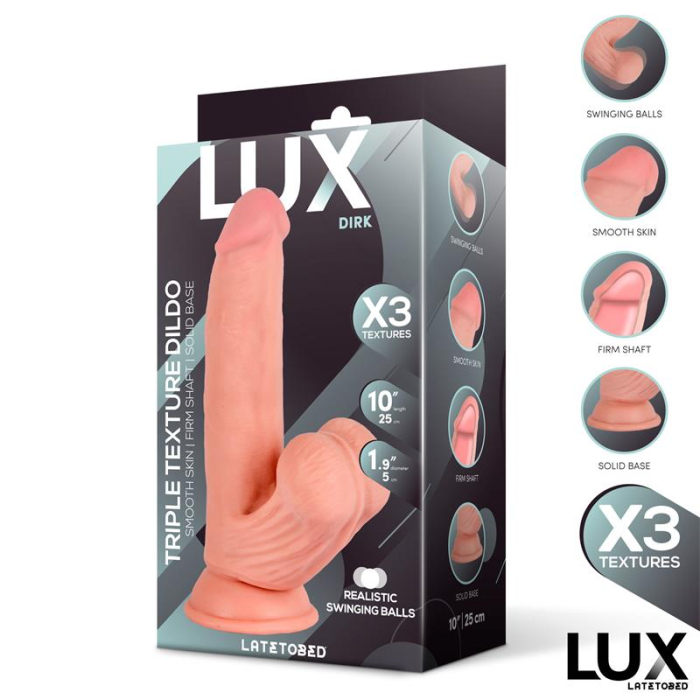 dildo LUX DIRK de 25 cm, cu densitate triplă și bile oscilante [2]