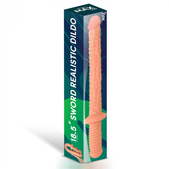dildo realist MAX & CO în formă de sabie, culoarea pielii, 18.5 inch [3]