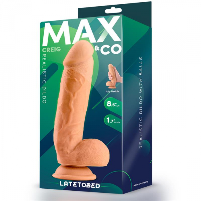 dildo MAX & CO Creig realist, cu testicule, culoarea pielii, 8.5 inch [3]