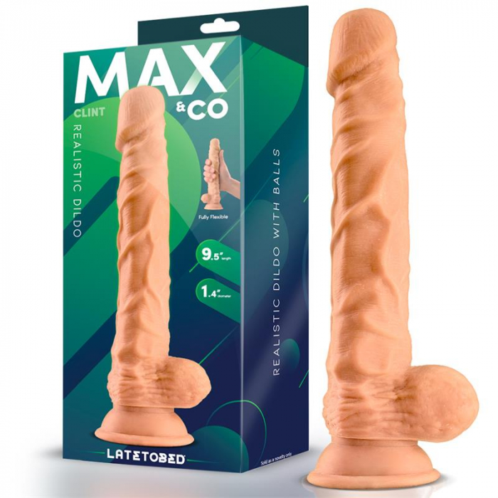 dildo MAX & CO Clint realist, cu testicule, culoarea pielii, 9.5 inch [1]
