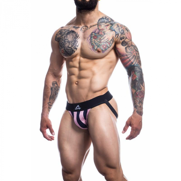 jockstrap CUT4MEN stripe-pink – roz și negru [1]
